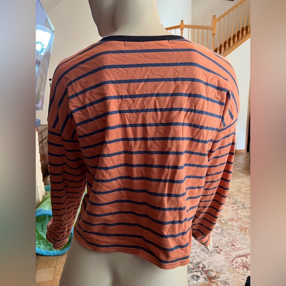 Code x Mode Orange/Blue Stripe Long Sleeve Crop Top Size XL - Picture 4 of 8